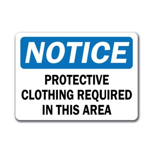 Signmission Sign-Protective Clothing Required In This Area-10x14 OSHA Sign, 14" H, NS-Protective Clothing 1 NS-Protective Clothing 1 - main